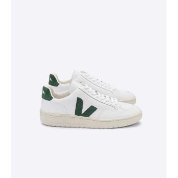 Αθλητικά Παπούτσια γυναικεια Veja V-12 LEATHER White/Green | GR 671KOR